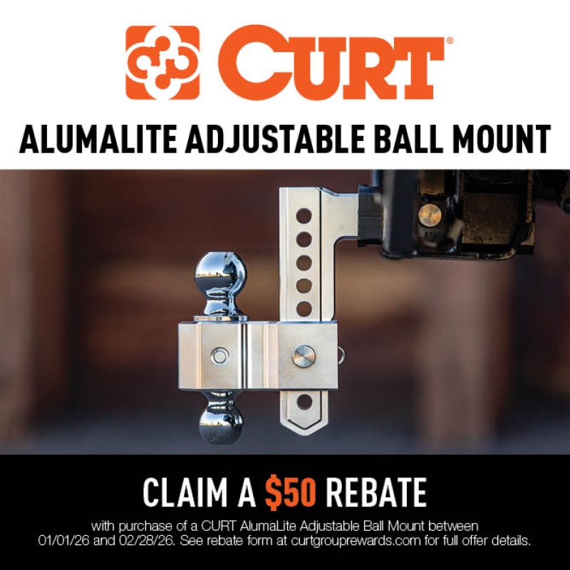 Curt Alumalite Adjustable Ball Mount Rebate